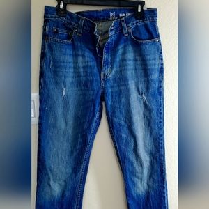 Mens George Blue Jean Slim Straight Leg Stylish Size 31x30